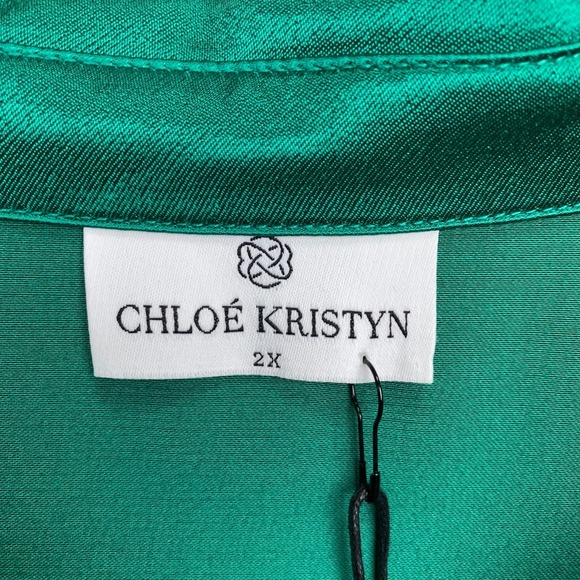 NWT Chloe Kristyn Blouse Green Size 2X - Picture 6 of 10